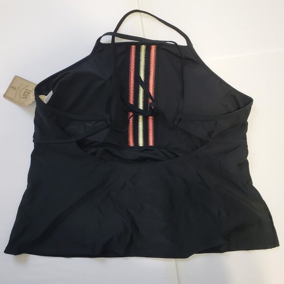 Black Women's Tankini Swimsuit 3X Plus Size Swim Shorts True Craft 2 Piece Suit - Picture 8 of 15